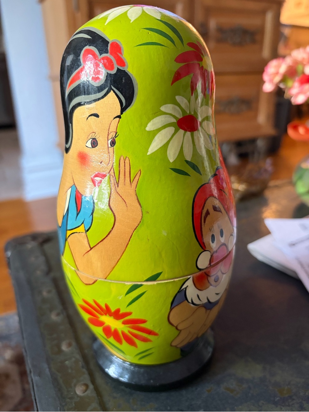 Vintage Hand-Painted Snow White & Dwarf Decorative Nesting Doll full set
